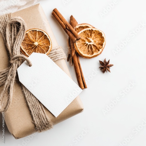 Wrapped gift with dried citrus & spice