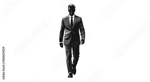 confident businessman walking forward illustrative image for leadership success and corporate achievement