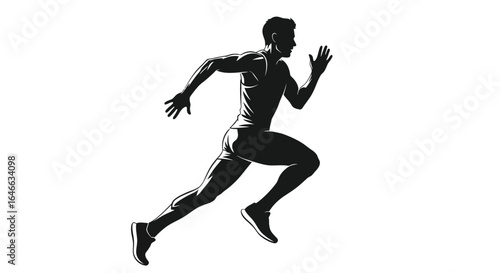 dynamic silhouette of a sprinter achieving peak performance speed and success in business and sports