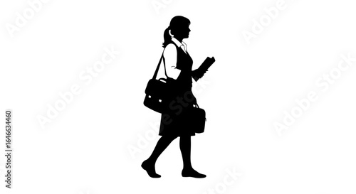 businesswoman walking confidently to success silhouette image for presentations websites and marketing materials