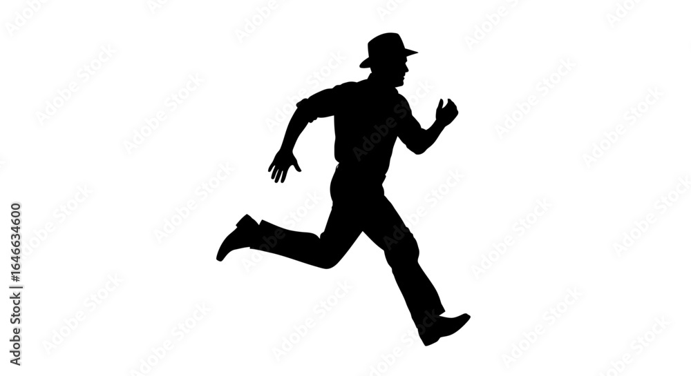 Obraz premium chasing success dynamic silhouette of a determined man running towards his goals perfect for business and motivation concepts