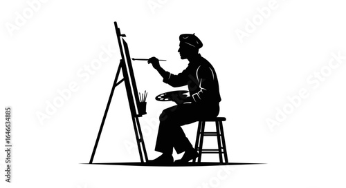 artist at work a silhouette illustration of creative passion and artistic expression for design projects