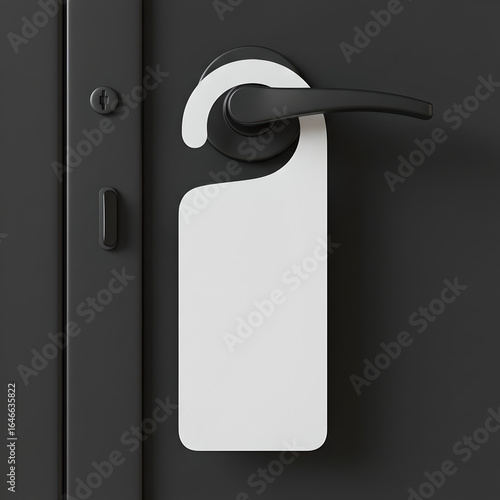 Wallpaper Mural Design Mockup on Blank Sign Hanging on Black Door Torontodigital.ca