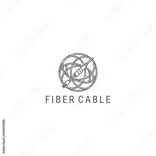 Fiber cable logo with sleek, modern style for fast and tech-focused branding.