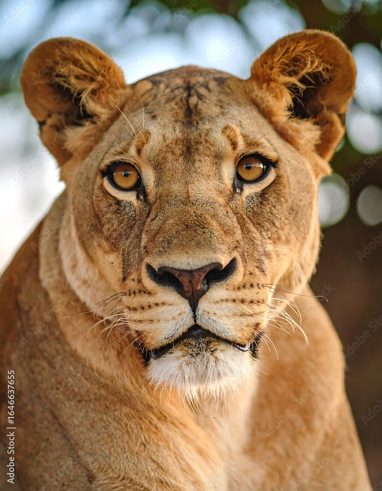 Fototapeta premium Lioness portrait in nature (1)