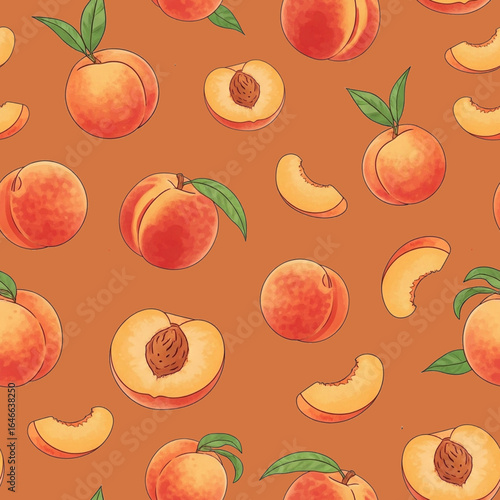 seamless background with peaches