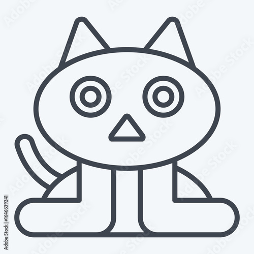 Icon Cat. related to Halloween symbol. line style. design editable