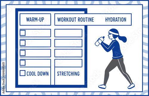 Fitness planning checklist a guide to organizing your workout routine warm up cool down stretching and hydration for a healthy lifestyle