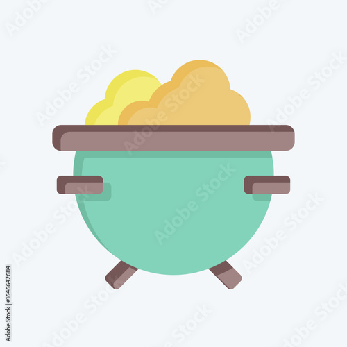 Icon Cauldron. related to Halloween symbol. flat style. design editable