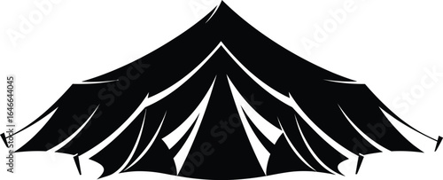 Silhouette of a classic camping tent, perfect for outdoor adventures, recreational activities, and temporary shelter in nature