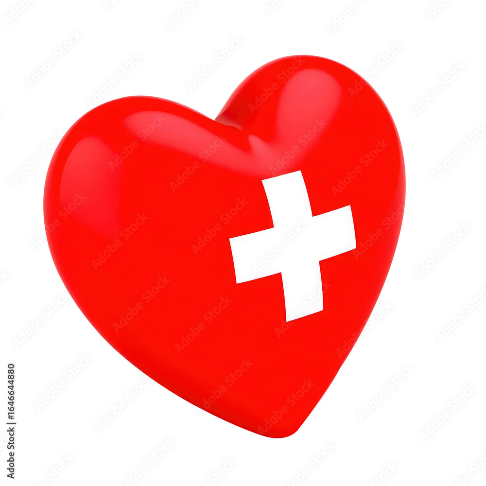 Obraz premium heart with Switzerland flag with transparent background PNG and JPEG image