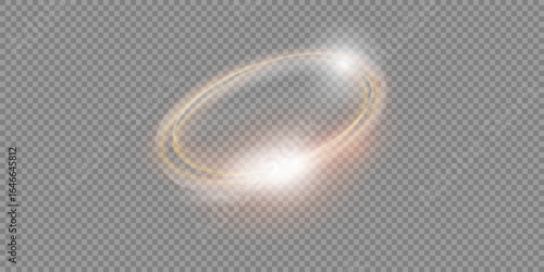Circular flare transparent light effect. Abstract galaxy ellipse border. Luxury shining rotational glow line. Power energy glowing ring trace. Round shiny frame.