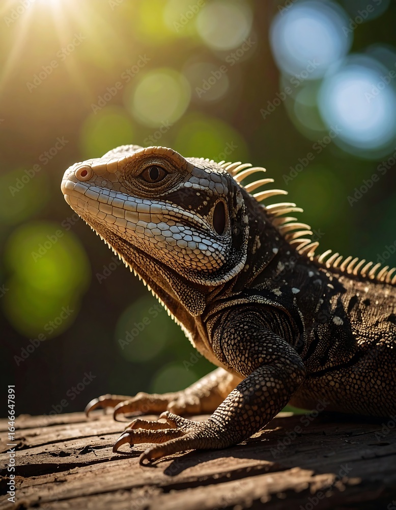 Fototapeta premium Lizard in sunlight