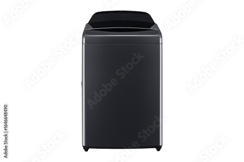 Black washing machine on a white background