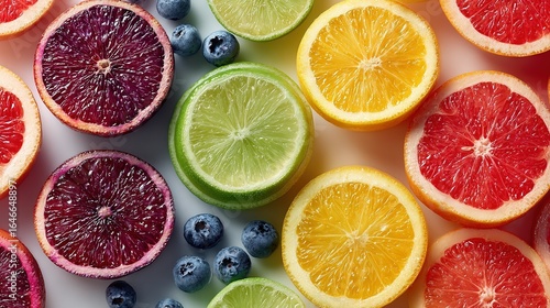 Citrus & Blueberries, Sliced Mixed Plating