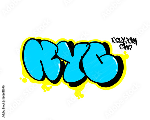 textured graffiti throw up bubble style letters NYC