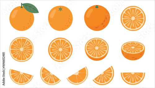 minimal orange fruit vector logo isolated white