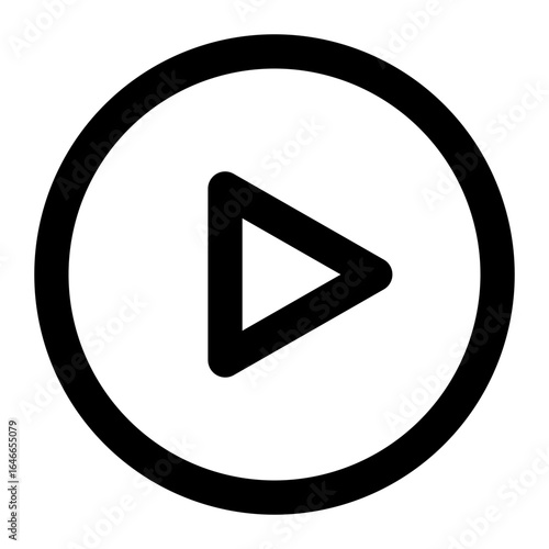 Free Download Play icon with line style - GFXLoad