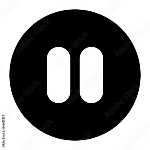 Pause icon with solid style