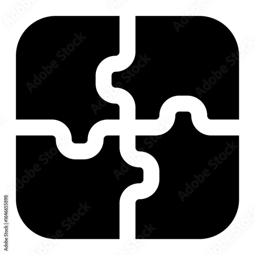 Puzzle icon with solid style
