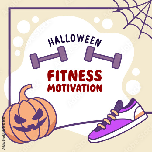 Get spooktacularly fit this halloween with pumpkins dumbbells and running shoes for ultimate fitness motivation