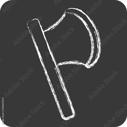 Icon Axe. related to Halloween symbol. chalk Style. design editable
