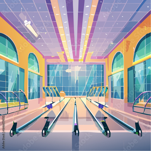 Bright 80s workout class with neon fitness outfits and lively energy