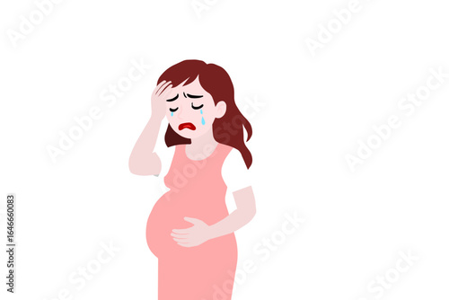 Pregnant Woman Feeling Sleepy All Day. The woman on the background she look very tire and want to sleep. 
