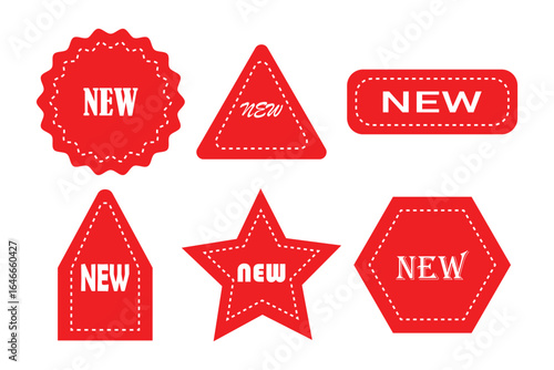 Set of new arrival tag icon set. "NEW" Label Badge Sticker Icon for Promotions and Updates. EPS 10