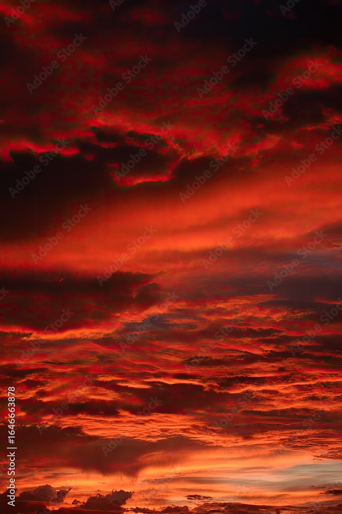 Fototapeta premium Fiery sunset cloudscape