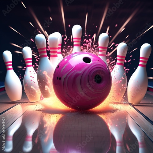 bowling ball and pins