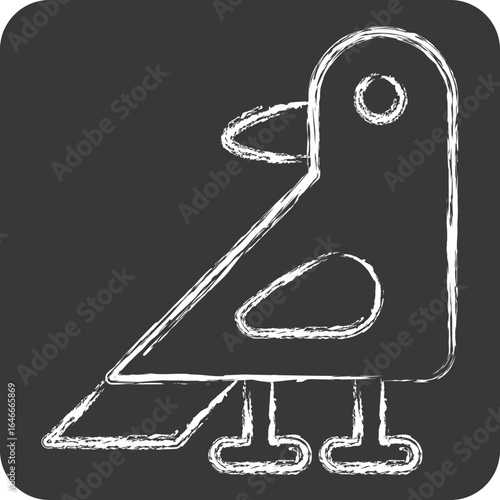Icon Crow. related to Halloween symbol. chalk Style. design editable