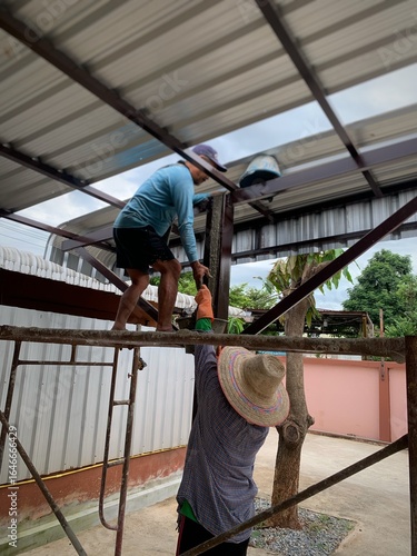 construction worker on the roof