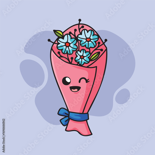 Wallpaper Mural Kawaii Flower Bouquet Illustration - Cute Floral Clipart Torontodigital.ca