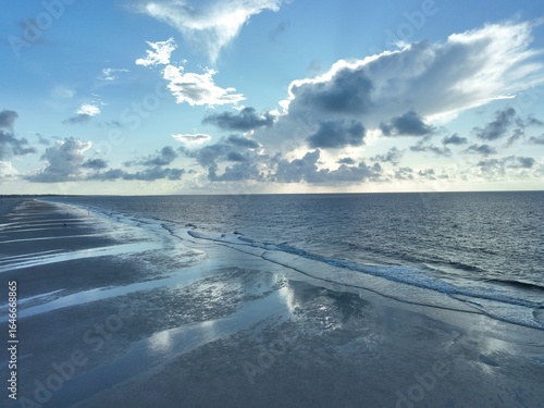 clouds over the beach