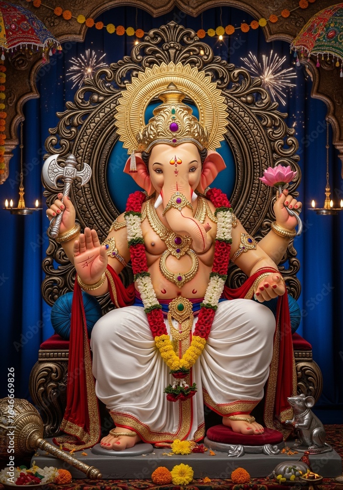 Fototapeta premium lalbaugcha raja concept