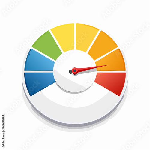 Vector illustration of a business concept with a pie chart clock, compass, and an arrow sign for time management and success