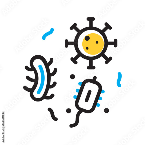 Vector multi color icon for Pathogens