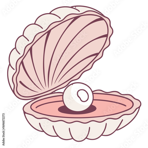 A single pearl nestled inside a pink open oyster shell
