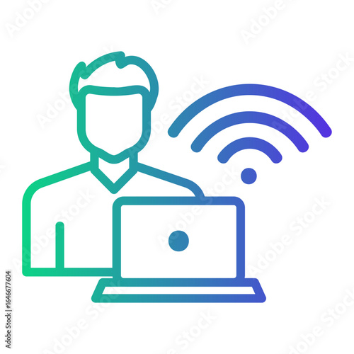 home office Line Gradient Icon