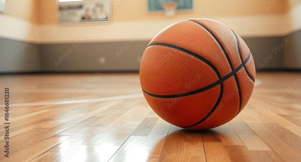 Fototapeta premium basketball on the floor 