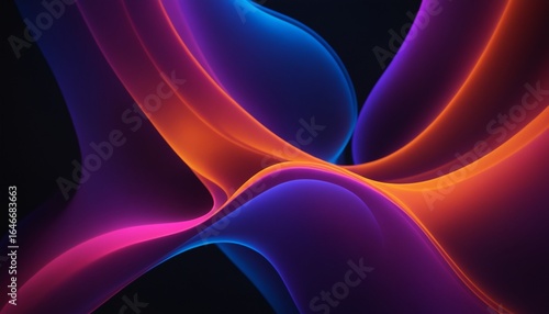 Futuristic neon gradient abstract background with flowing smoke waves, colorful glowing liquid forms, vibrant energy design perfect for digital wallpaper.