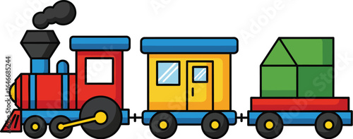 Colorful Toy Train Vector for Kids