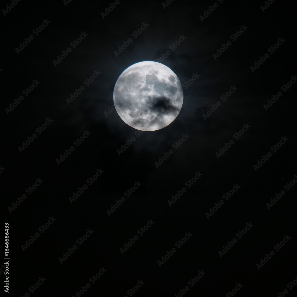 Naklejka premium full moon over blue sky