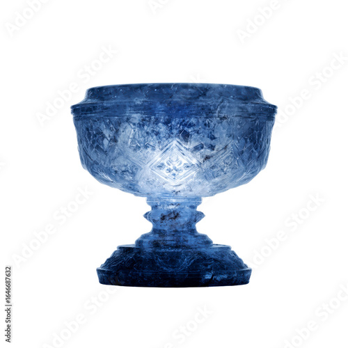 Mystical Frozen Chalice Glowing Blue Ice Goblet