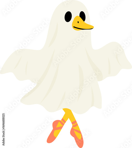 Halloween Goose Dressed as Ghost Ballerina