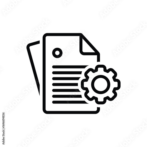 Black line icon for documentation