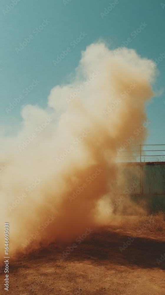 Obraz premium Premium Industrial Fog Background for Gaming and Promotional Use Modern Atmospheric Scene Capturing Mystery and Intense Suspense for Digital Marketing