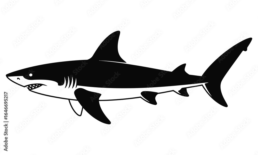 Fototapeta premium shark vector illustration