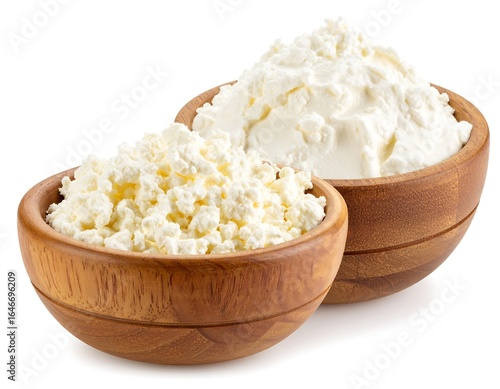 Wallpaper Mural Two wooden bowls of dairy products Torontodigital.ca